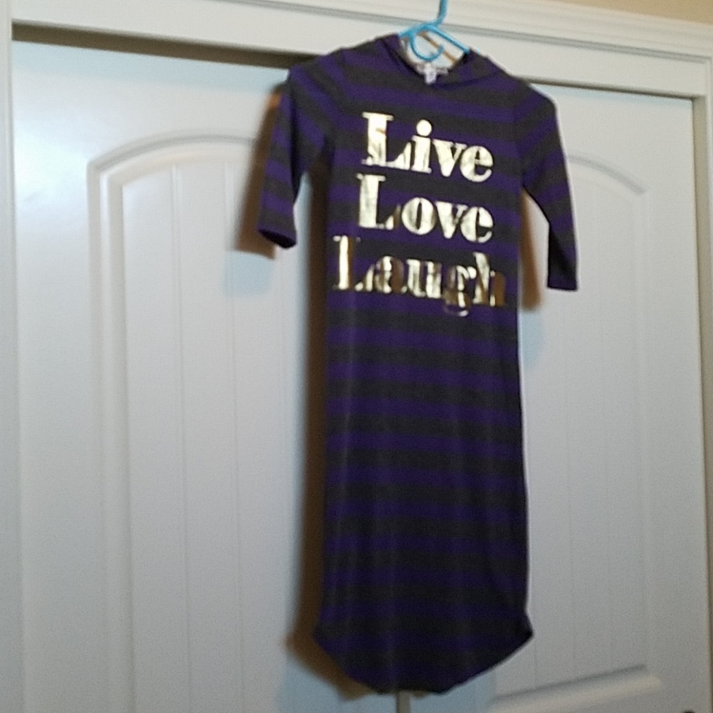 Girls size 7/8 purple striped cute maxi dress